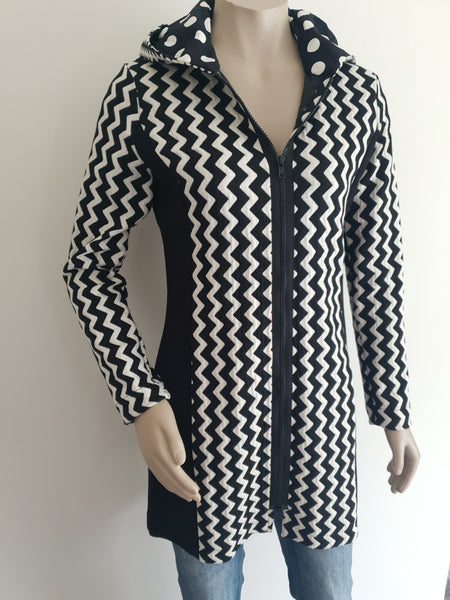 Zig Zag Spot Hooded Coat