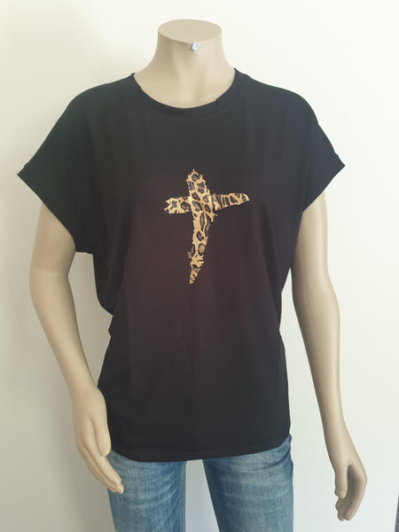 Black with Leopard  Print