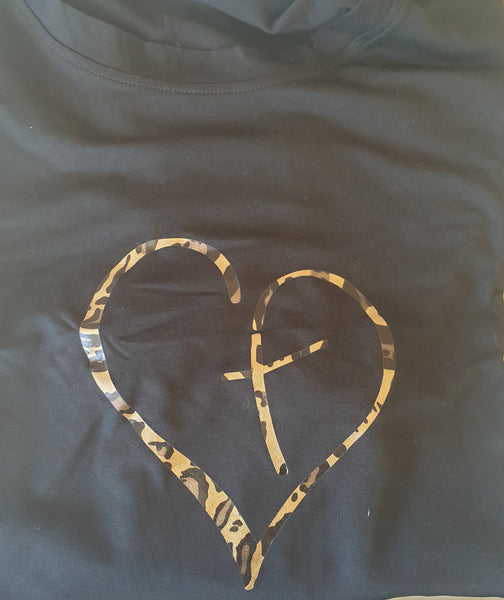 Black with Leopard  Print