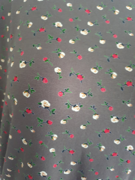 Khaki Floral Slouchy Tee