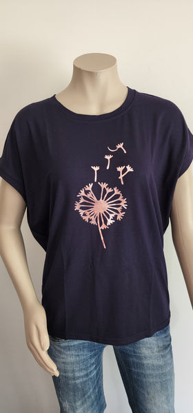 Navy with Rose Gold Print