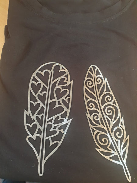 Vinyl Print Long Sleeve Stripe Tee