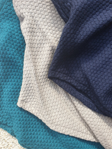 Textured  Merino Cowl Drop Neck Poncho