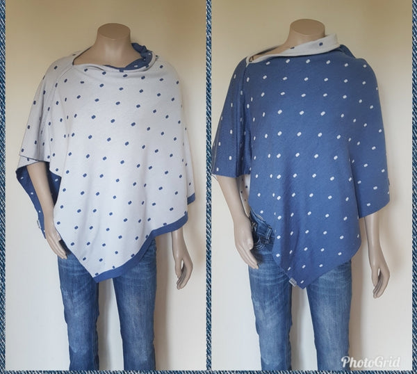 Reversible Merino Spot Poncho