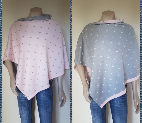 Reversible Merino Spot Poncho